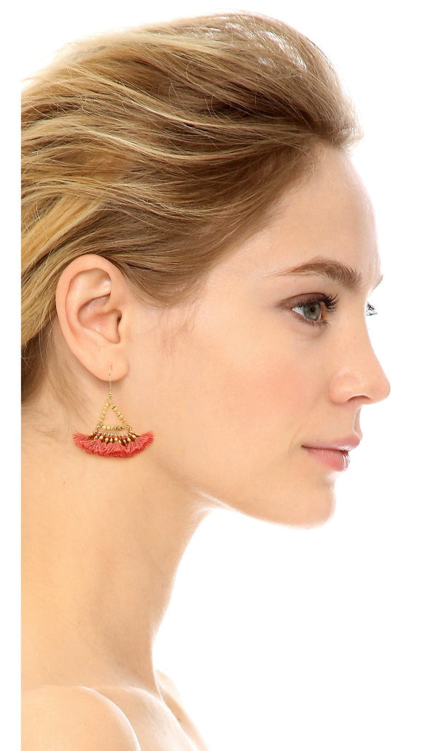 Lilu Tassel Earring - Coral